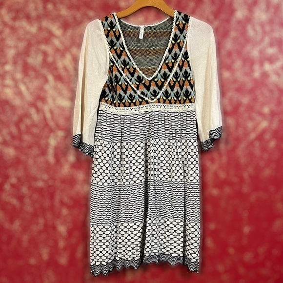 FREE PEOPLE Iceland Air Sweater Bolo Gypsy Cottage Core Dark Academia Dress S - Picture 2 of 15